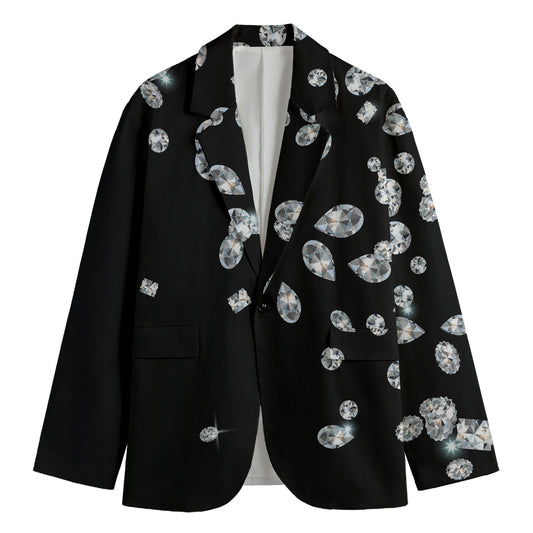 Diamond Gems Print Men's Cotton Blazer
