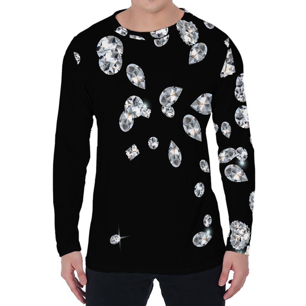Diamond Gems Print Men's Long Sleeve T-Shirt