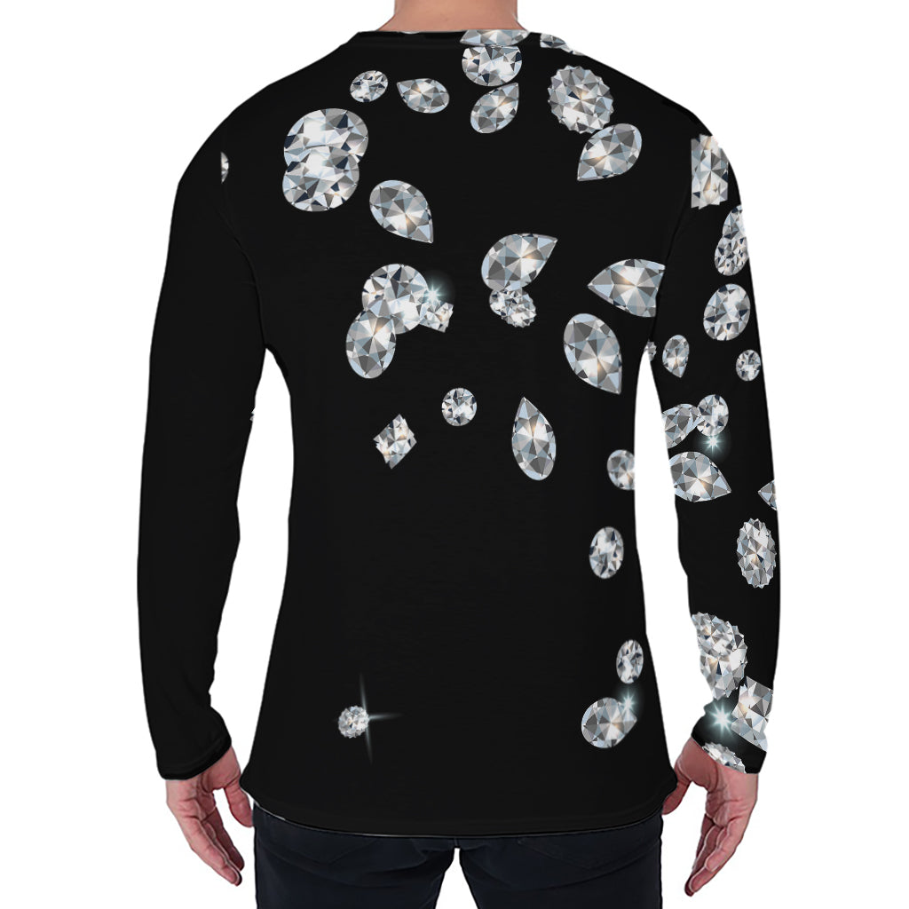 Diamond Gems Print Men's Long Sleeve T-Shirt