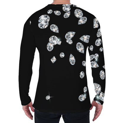 Diamond Gems Print Men's Long Sleeve T-Shirt