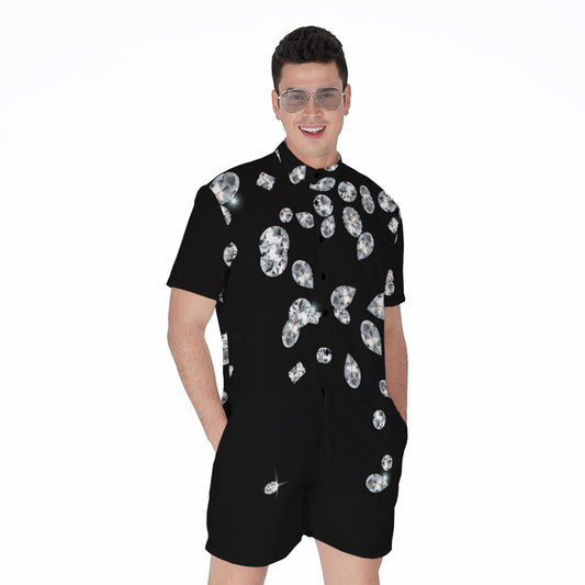 Diamond Gems Print Men's Rompers