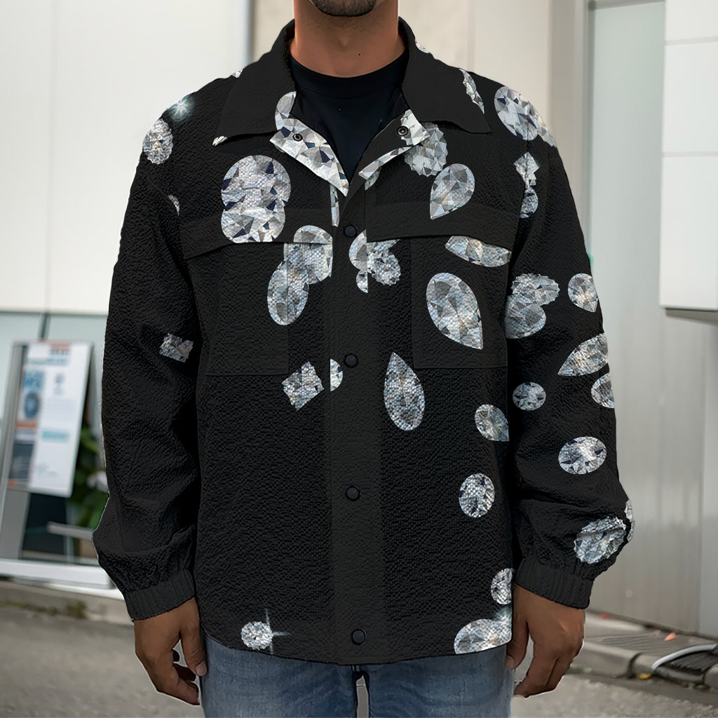 Diamond Gems Print Men's Shirt Jacket