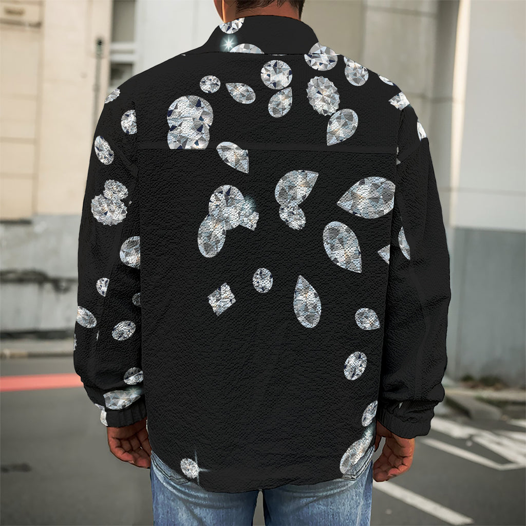 Diamond Gems Print Men's Shirt Jacket