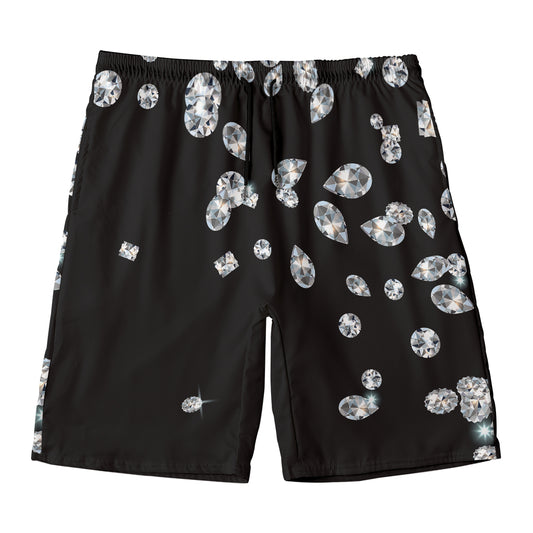 Diamond Gems Print Men's Swim Trunks