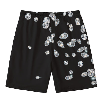 Diamond Gems Print Men's Swim Trunks