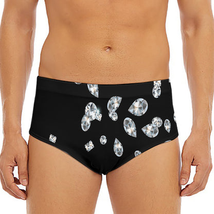 Diamond Gems Print Men's Triangle Swim Briefs