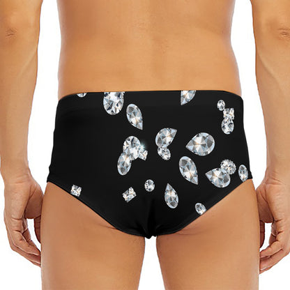 Diamond Gems Print Men's Triangle Swim Briefs