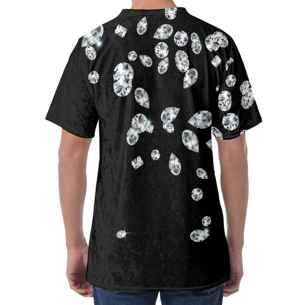 Diamond Gems Print Men's Velvet T-Shirt