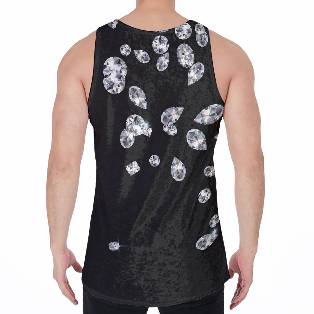 Diamond Gems Print Men's Velvet Tank Top