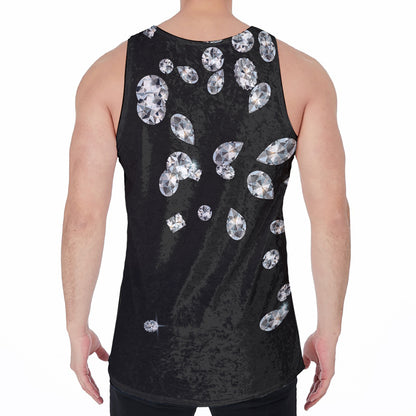 Diamond Gems Print Men's Velvet Tank Top