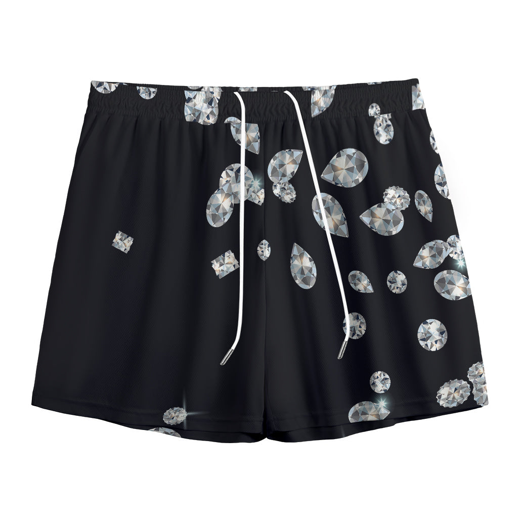 Diamond Gems Print Mesh Shorts