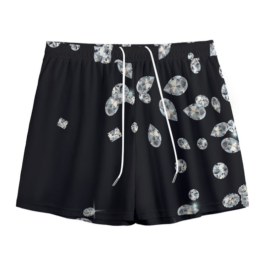 Diamond Gems Print Mesh Shorts