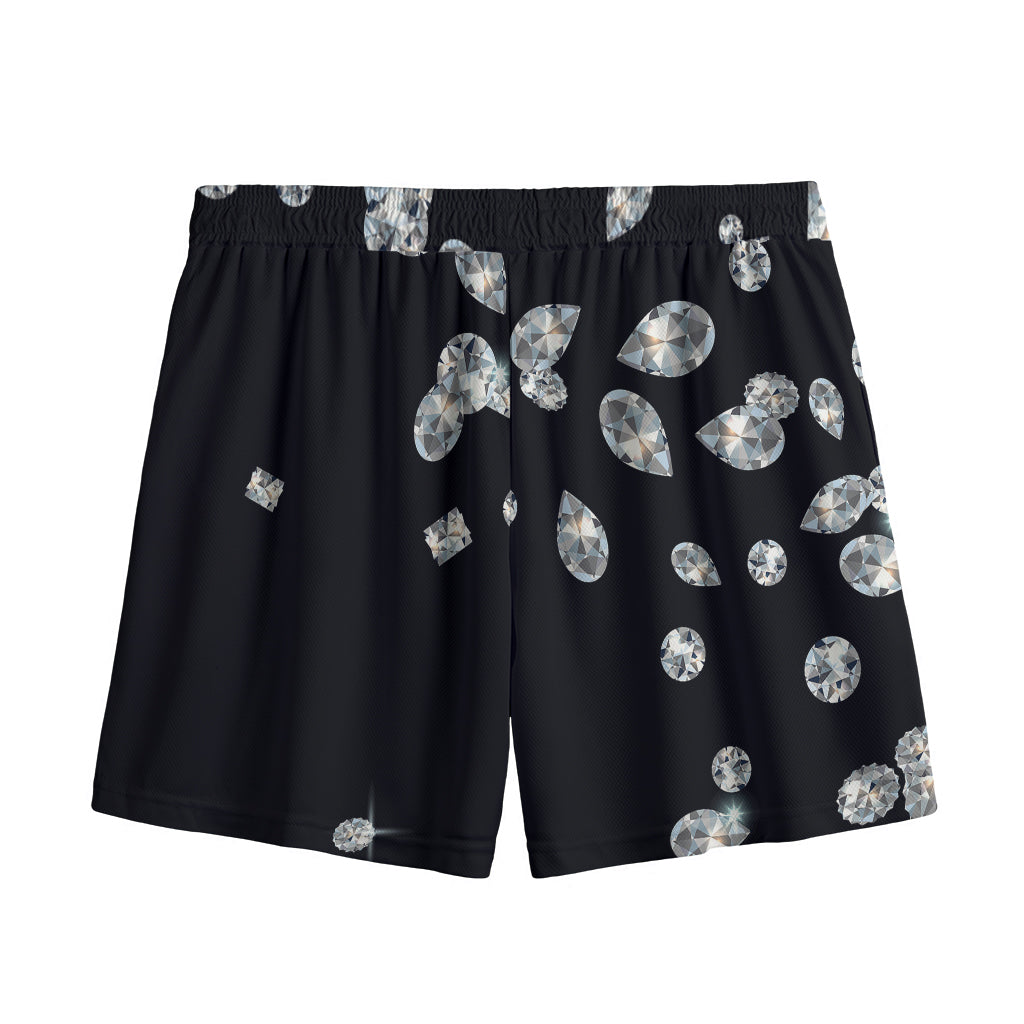Diamond Gems Print Mesh Shorts