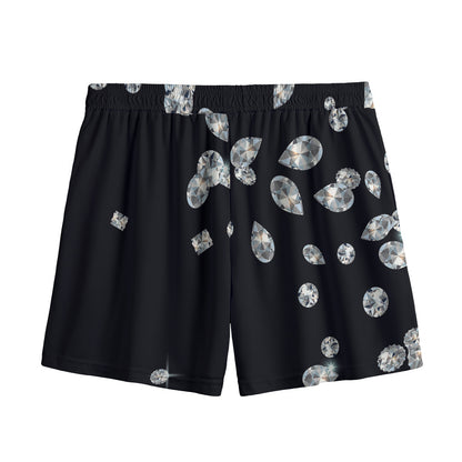 Diamond Gems Print Mesh Shorts