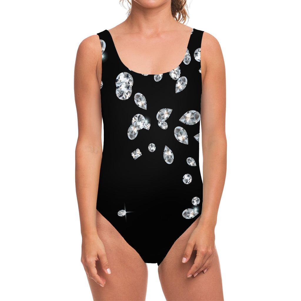 Diamond Gems Print One Piece Swimsuit