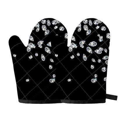 Diamond Gems Print Oven Mitts