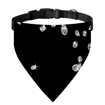 Diamond Gems Print Over The Collar Dog Bandana