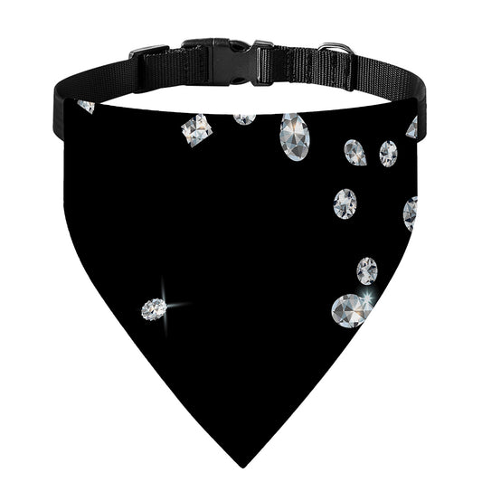 Diamond Gems Print Over The Collar Dog Bandana