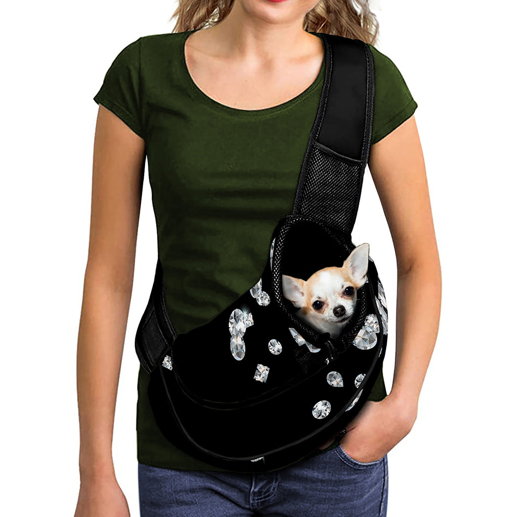 Diamond Gems Print Pet Sling Carrier