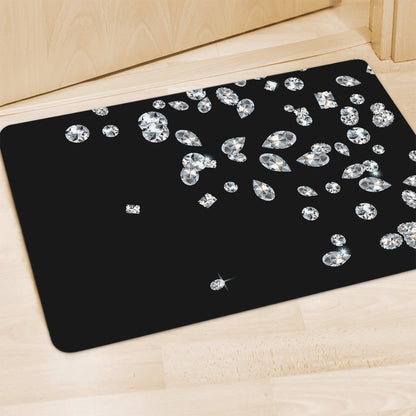 Diamond Gems Print Polyester Doormat