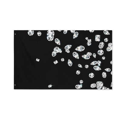 Diamond Gems Print Polyester Flag