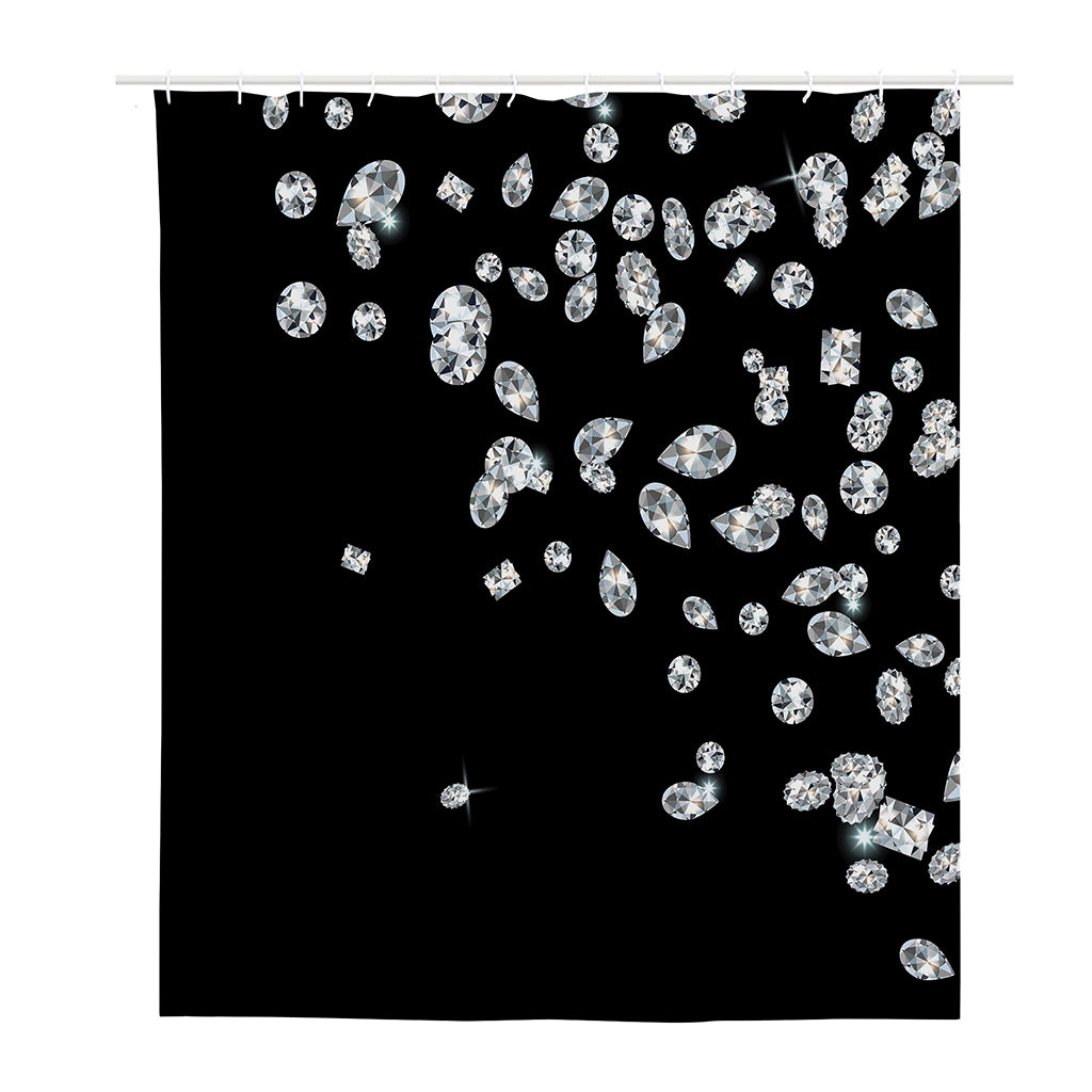 Diamond Gems Print Polyester Shower Curtain