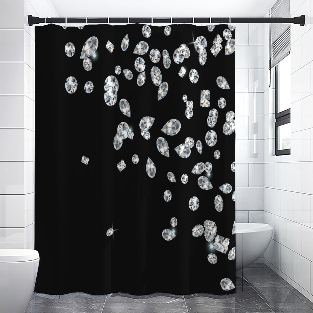 Diamond Gems Print Premium Shower Curtain