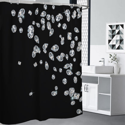 Diamond Gems Print Premium Shower Curtain