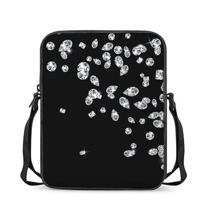 Diamond Gems Print Rectangular Crossbody Bag