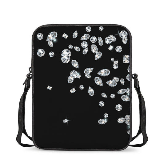 Diamond Gems Print Rectangular Crossbody Bag