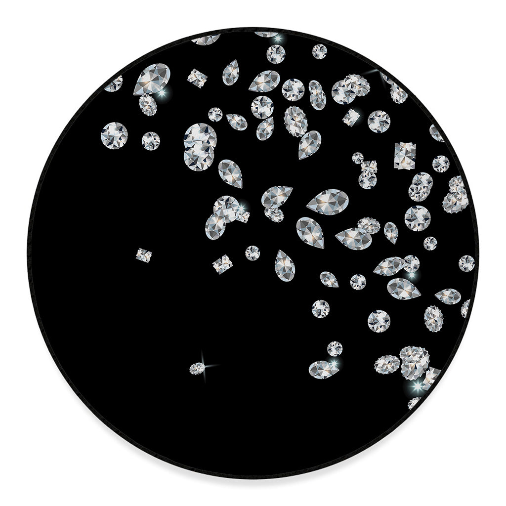 Diamond Gems Print Round Floor Mat