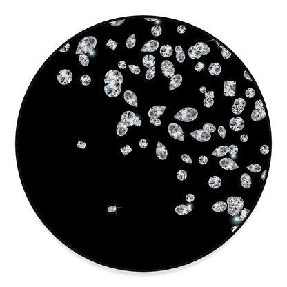Diamond Gems Print Round Floor Mat