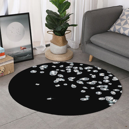 Diamond Gems Print Round Rug