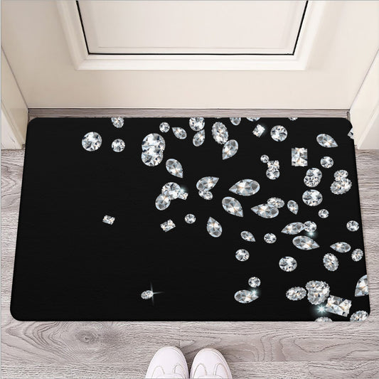 Diamond Gems Print Rubber Doormat