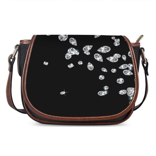 Diamond Gems Print Saddle Bag