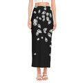 Diamond Gems Print Side Slit Maxi Skirt