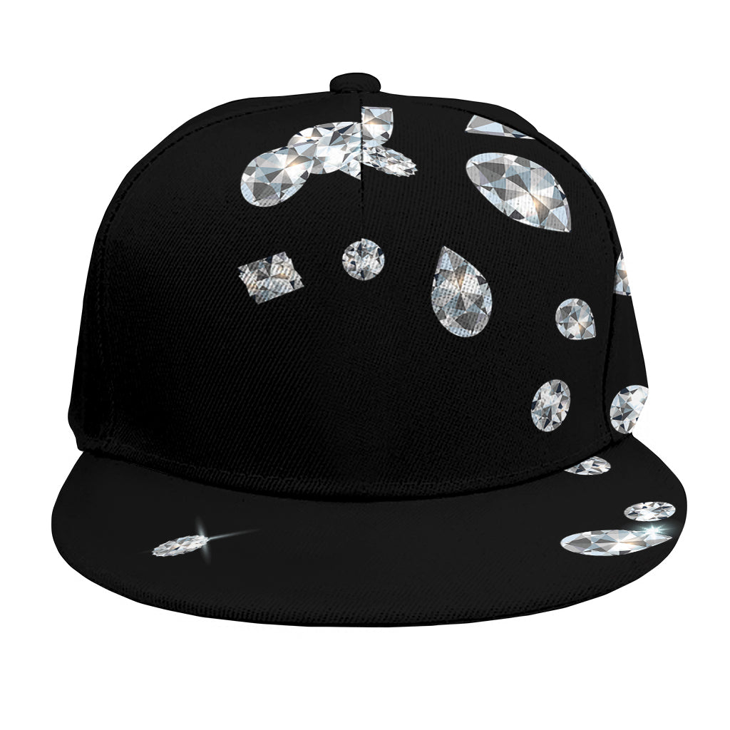 Diamond Gems Print Snapback Cap
