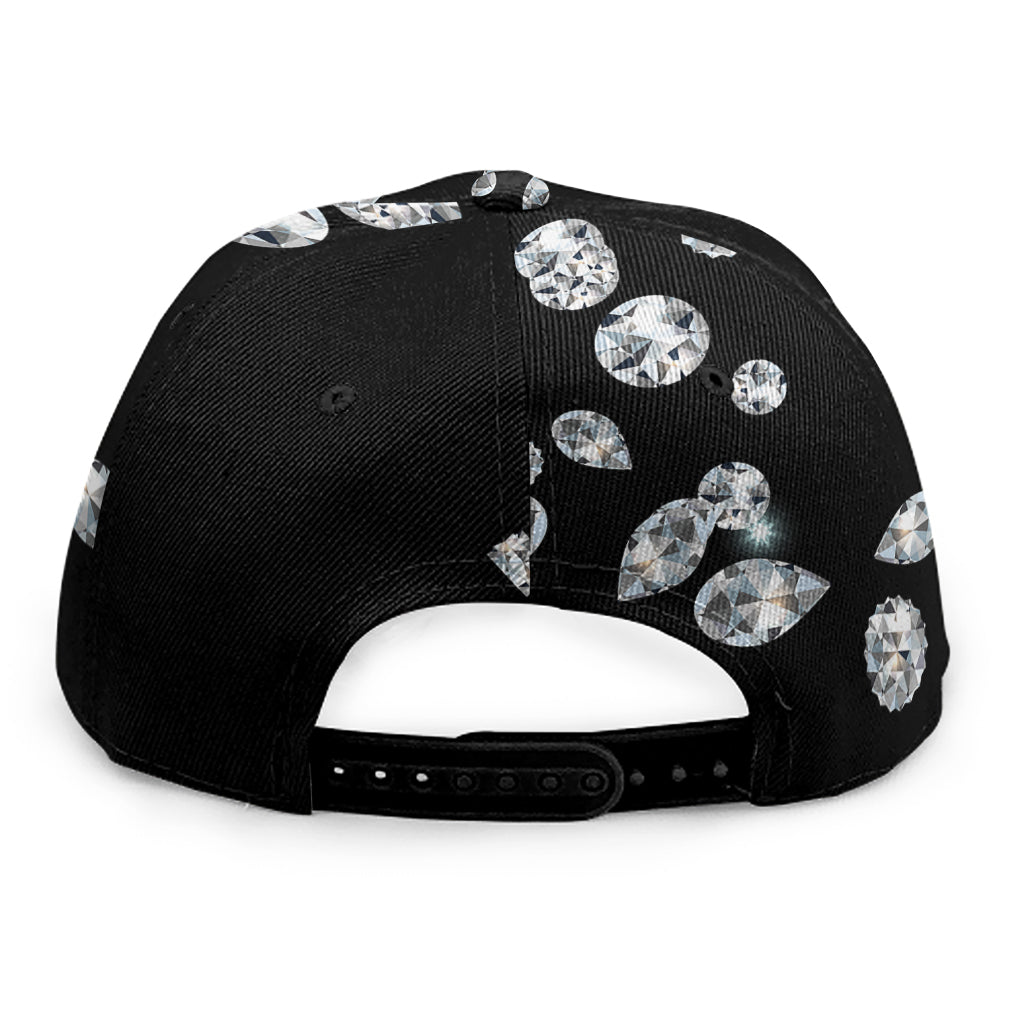 Diamond Gems Print Snapback Cap