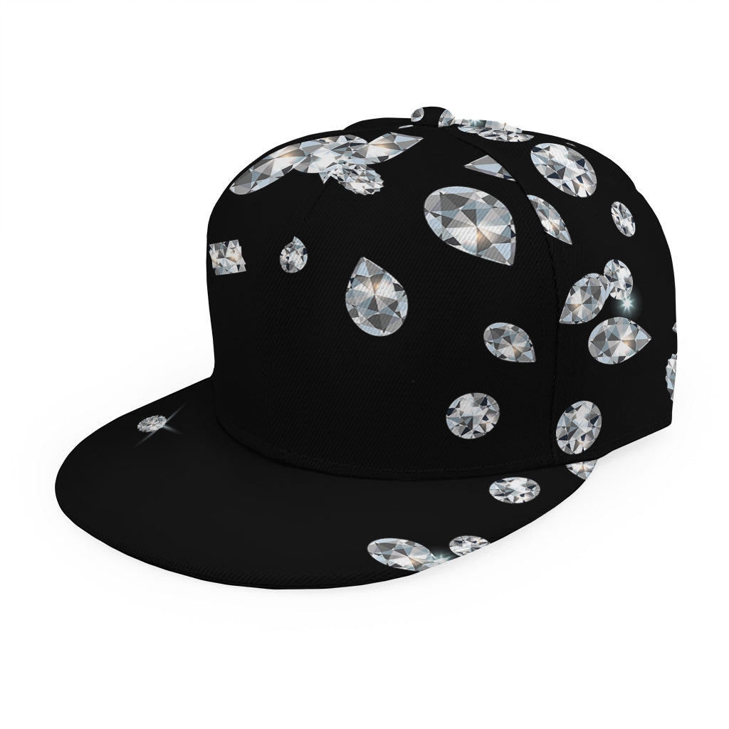 Diamond Gems Print Snapback Cap