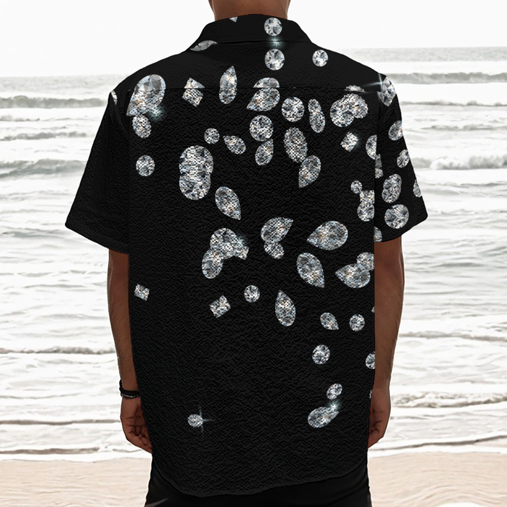 Diamond Gems Print Textured Short Sleeve Shirt