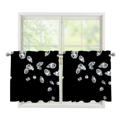 Diamond Gems Print Tier Curtains