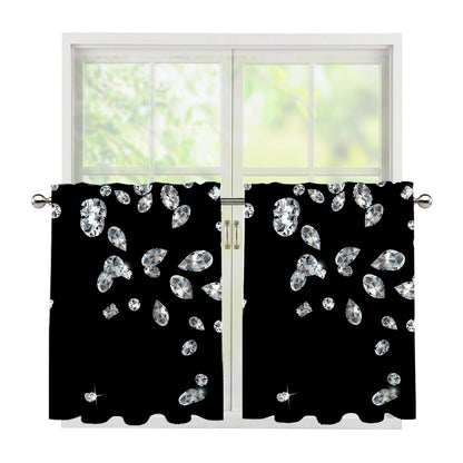 Diamond Gems Print Tier Curtains
