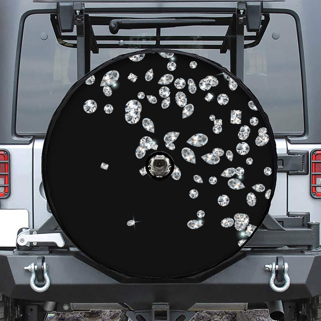 Diamond Gems Print Tire Cover With Camera Hole