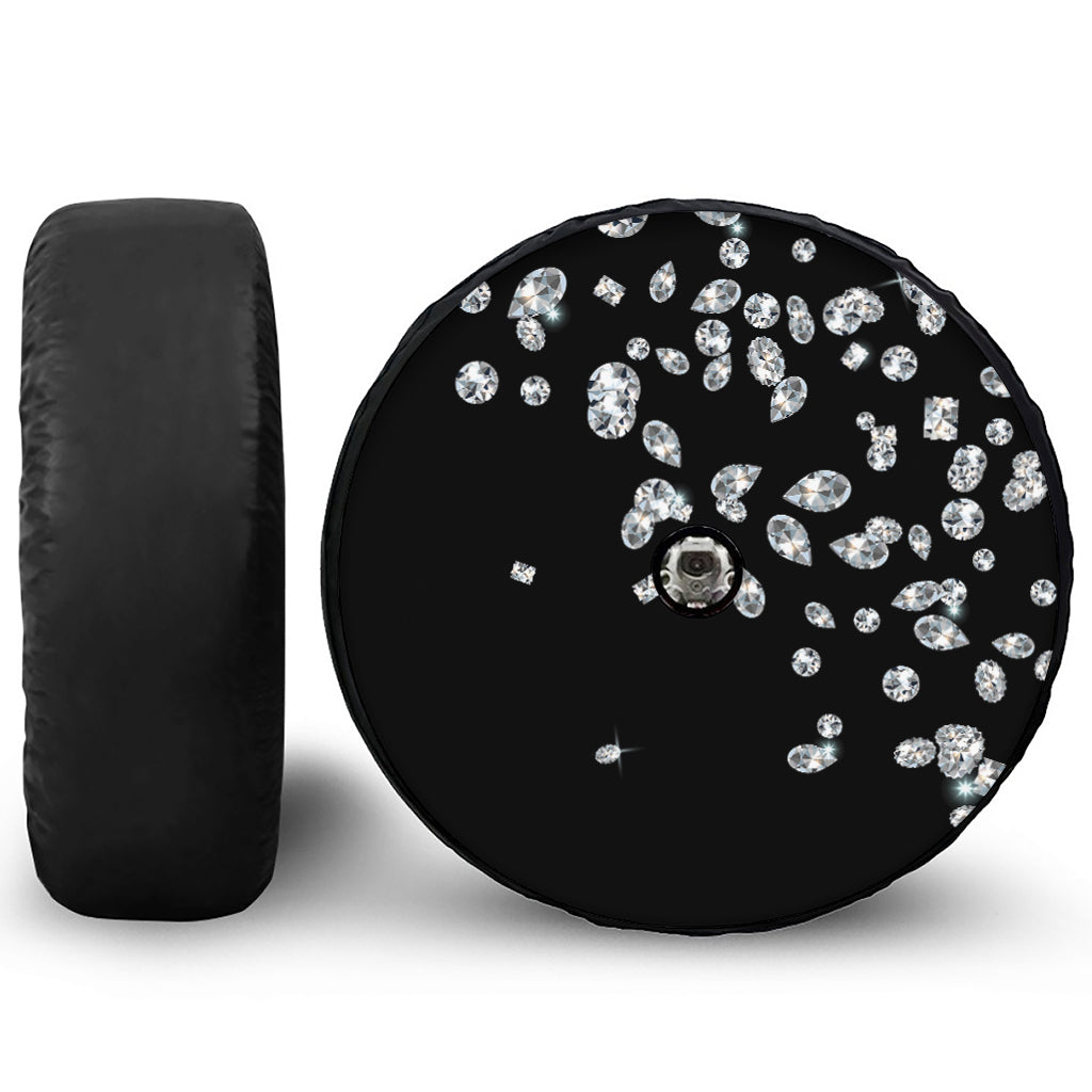 Diamond Gems Print Tire Cover With Camera Hole