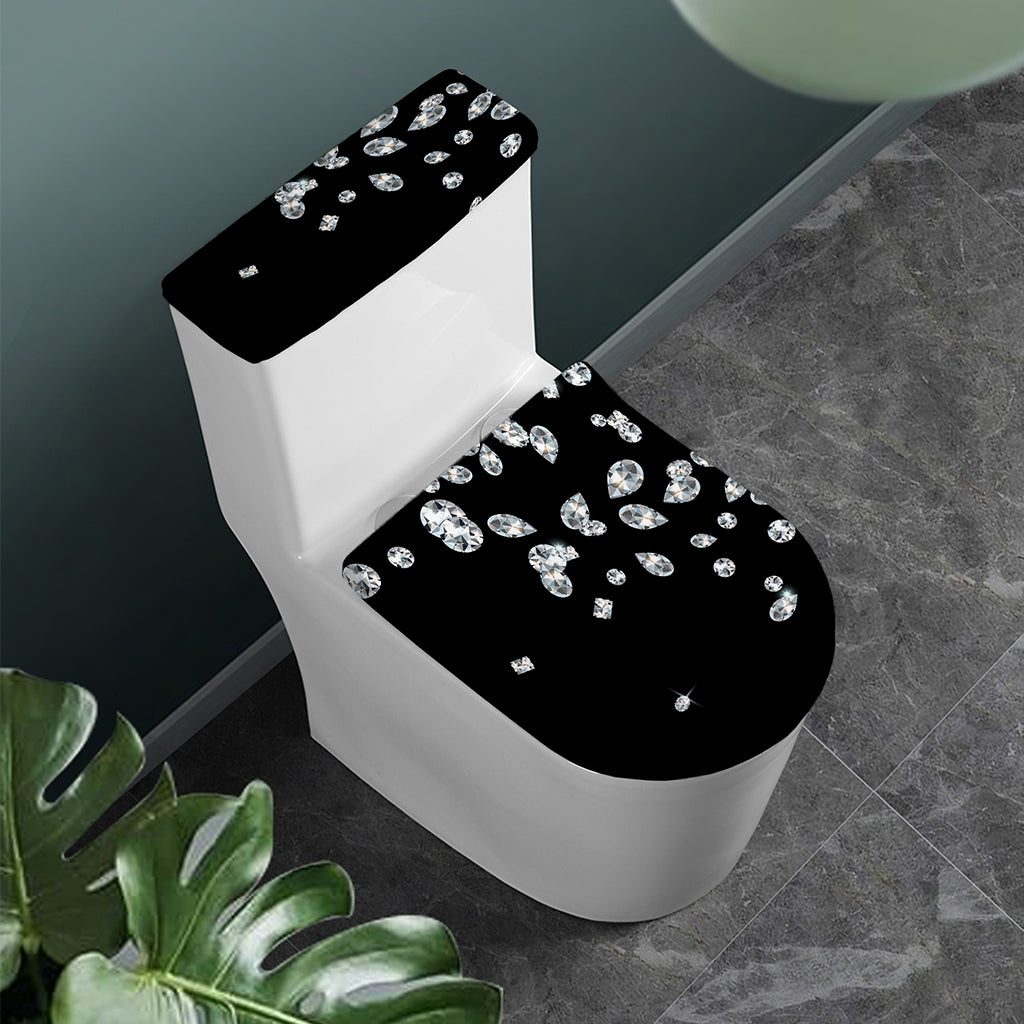 Diamond Gems Print Toilet Lid And Tank Cover Set