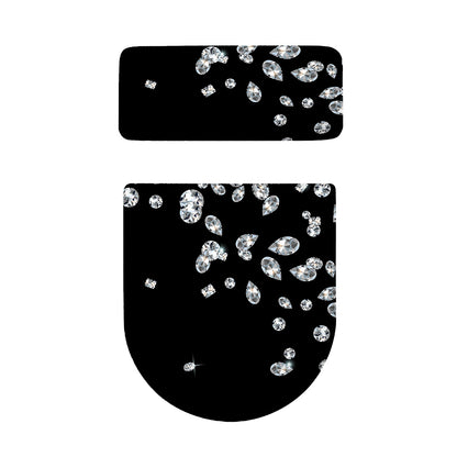 Diamond Gems Print Toilet Lid And Tank Cover Set