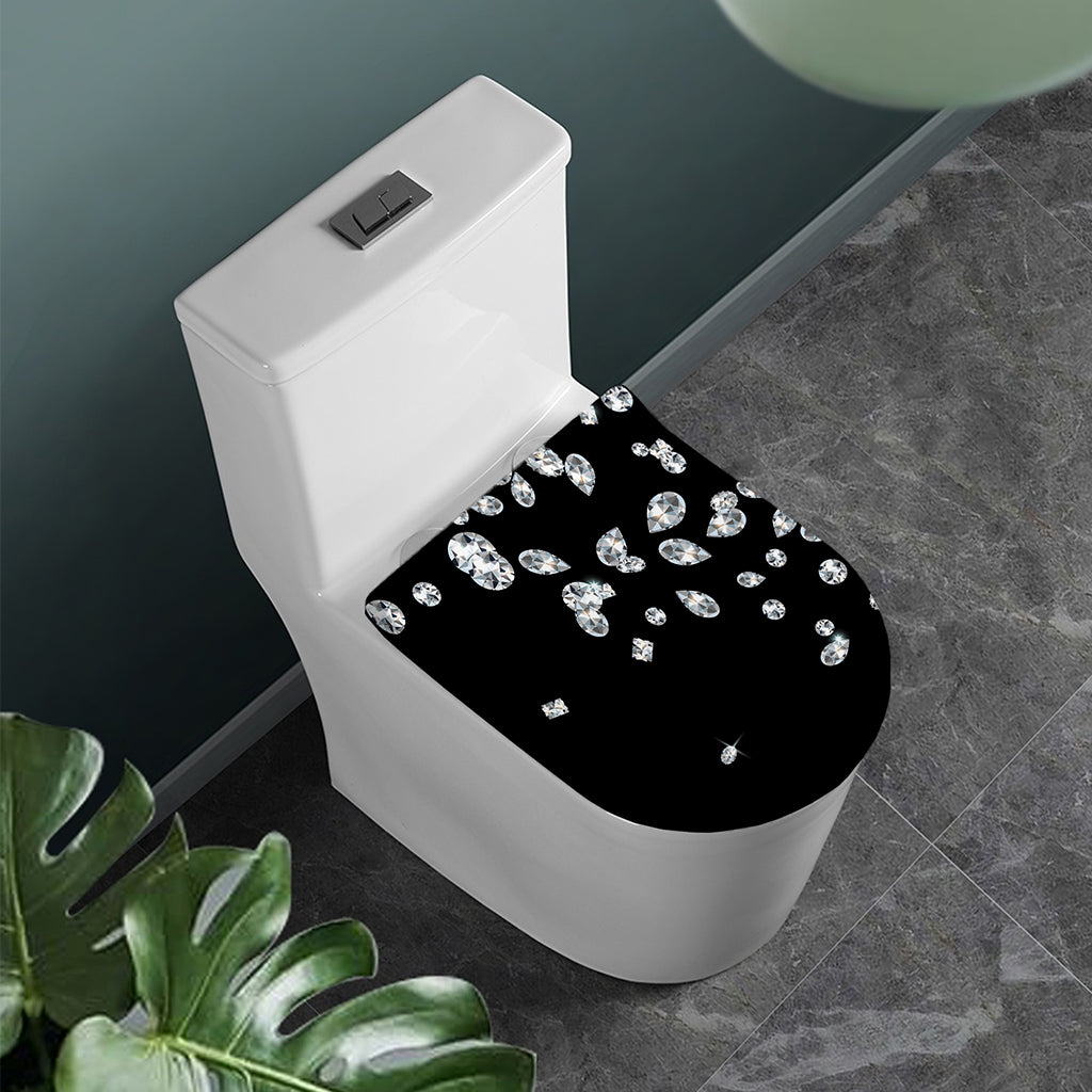 Diamond Gems Print Toilet Lid Cover