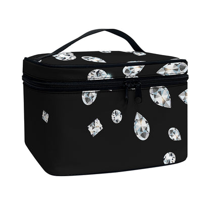 Diamond Gems Print Travel Makeup Bag