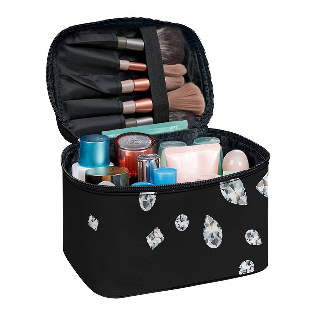 Diamond Gems Print Travel Makeup Bag