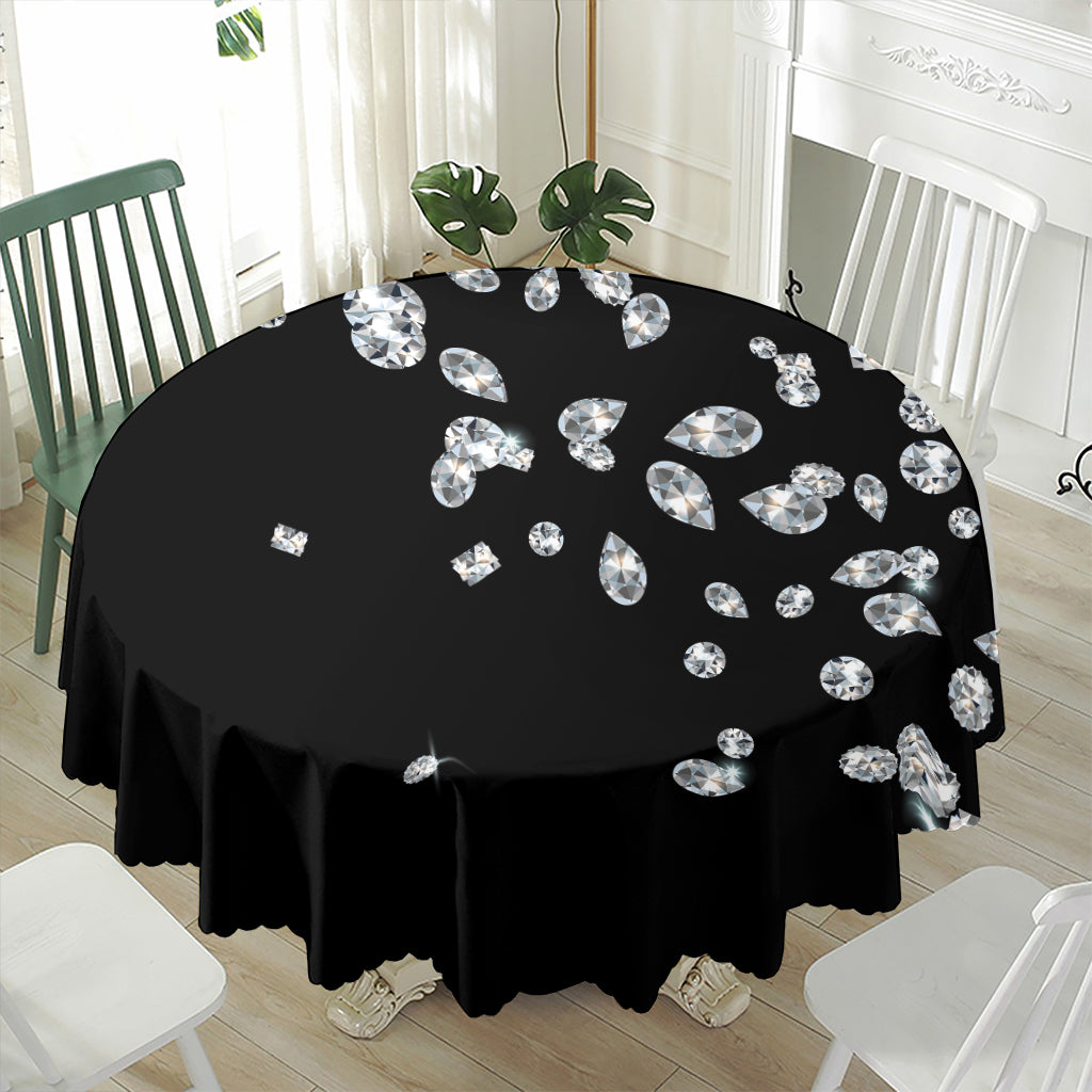 Diamond Gems Print Waterproof Round Tablecloth